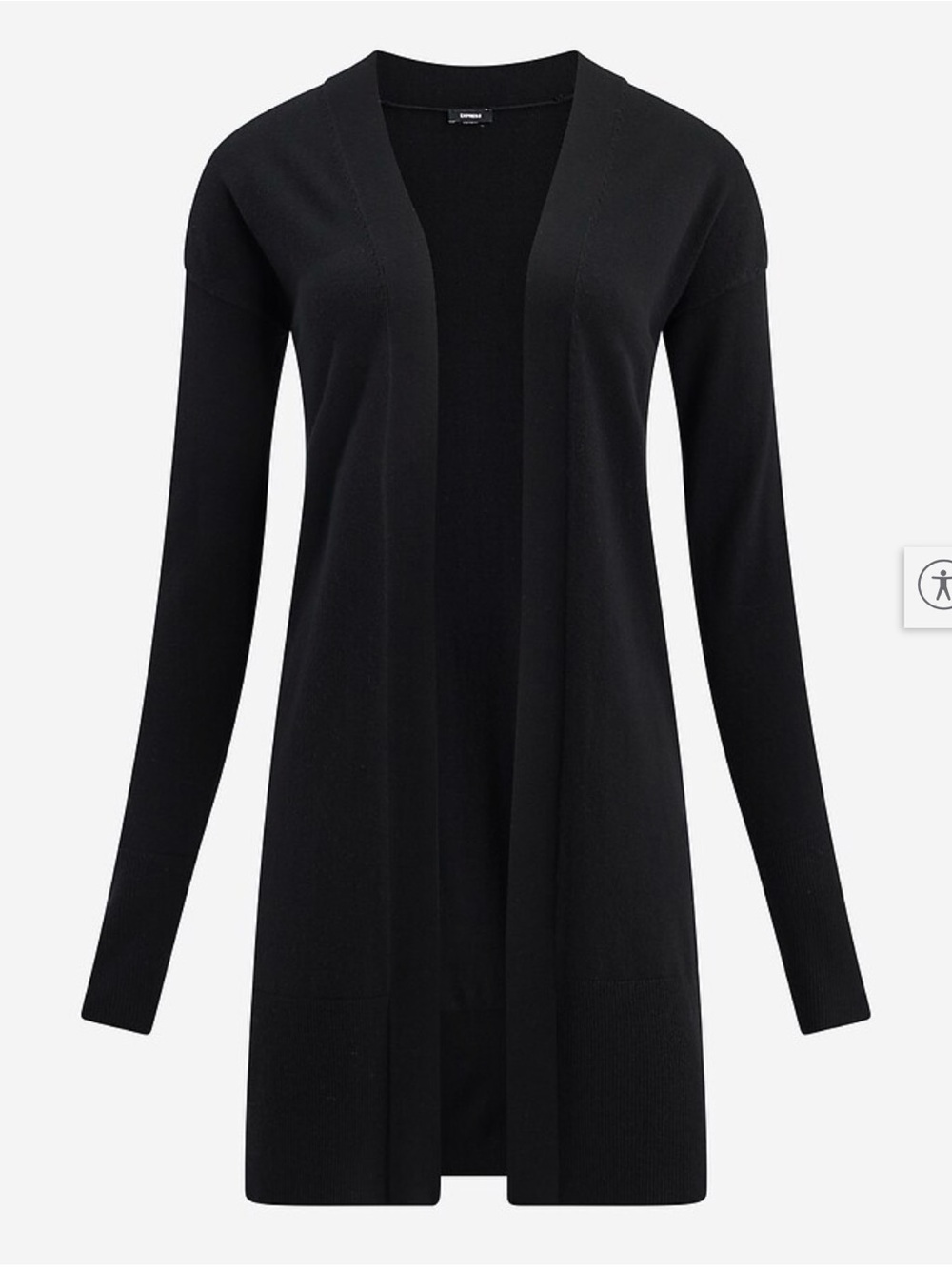 Express Open Front Duster Cardigan Black Longline Women's Cardigan. Size S